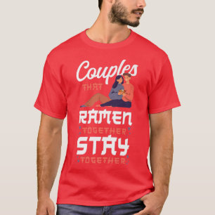 Camiseta Ramen Noodle Bowl Love Japanese Kawaii Couple Coup