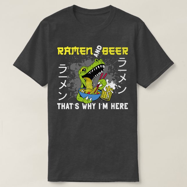 Camiseta Ramen Noodle Bowl Love Japanese Kawaii Crocodile A (Diseño del anverso)