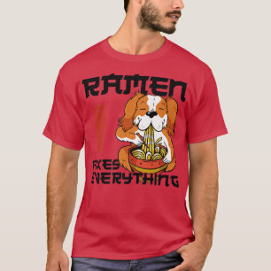 Camiseta Ramen Noodle Bowl Love Japanese Kawaii Dog Ramen F