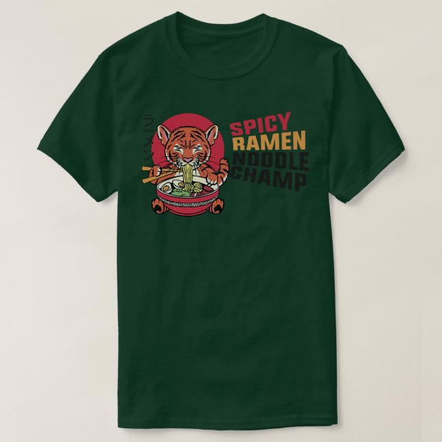 Camiseta Ramen Noodle Bowl Love Japanese Kawaii Tiger Spicy (Diseño del anverso)