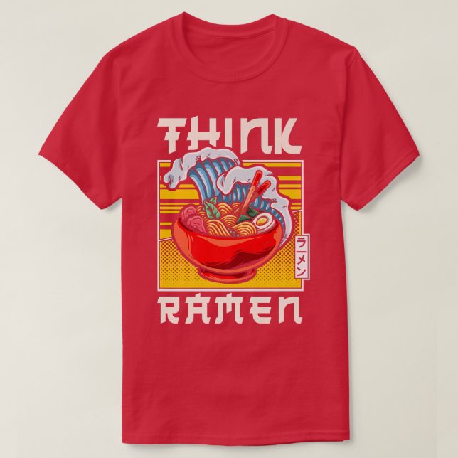 Camiseta Ramen Noodle Bowl Love Japanese Kawaii Wave Think (Diseño del anverso)