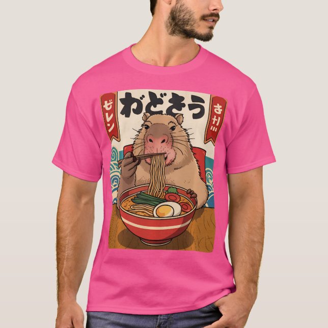 Camiseta Ramen Noodle Capybara Kawaii Anime Ramen Capybara (Anverso)