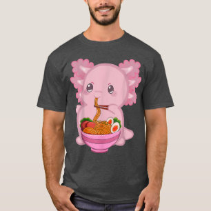 Camiseta Ramen Noodle Kawaii Anime Axolotl Mujeres Hombres 