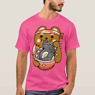 Camiseta Ramen Noodles Anime Kawaii lindo oso japonés Prem