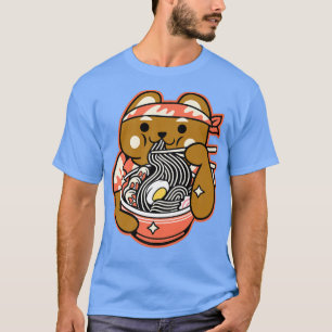 Camiseta Ramen Noodles Anime Kawaii lindo oso japonés Prem