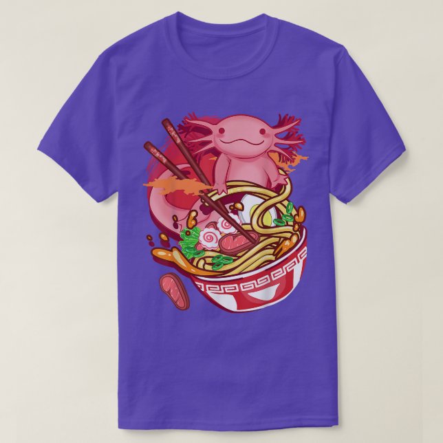 Camiseta Ramen Noodles Axolotl Anime Otaku Cocina japonesa (Diseño del anverso)