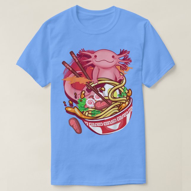 Camiseta Ramen Noodles Axolotl Anime Otaku Cocina japonesa (Diseño del anverso)