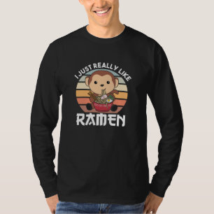 Camiseta Ramen Noodles Japoneses Dulce Mono come Ramen
