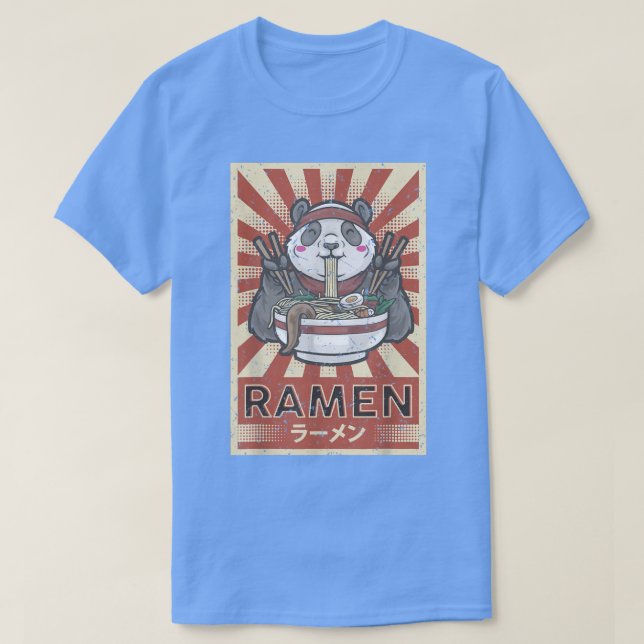 Camiseta Ramen noodles Panda kawaii  (Diseño del anverso)