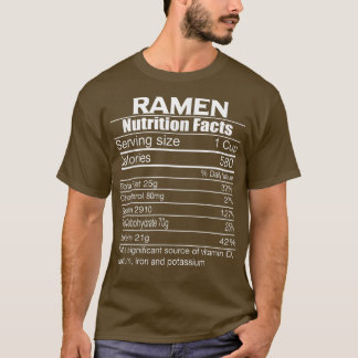 Camiseta Ramen Nutrition facts Asian Korean Japanese Noodle