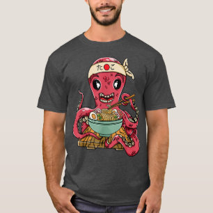 Camiseta Ramen Octopus Chef japonés de fideos Octopus Anime