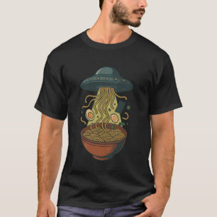 Camiseta Ramen OVNI Naves Espaciales Ramen Ramen Alien Vint