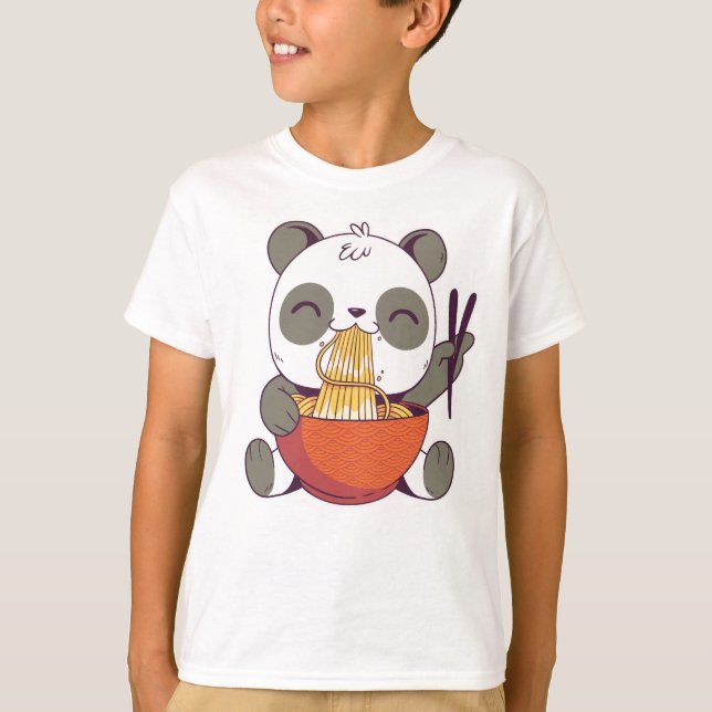 Camiseta Ramen Panda Cute (Anverso)