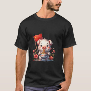 Camiseta Ramen Pig China ama la comida china del cuenco de 