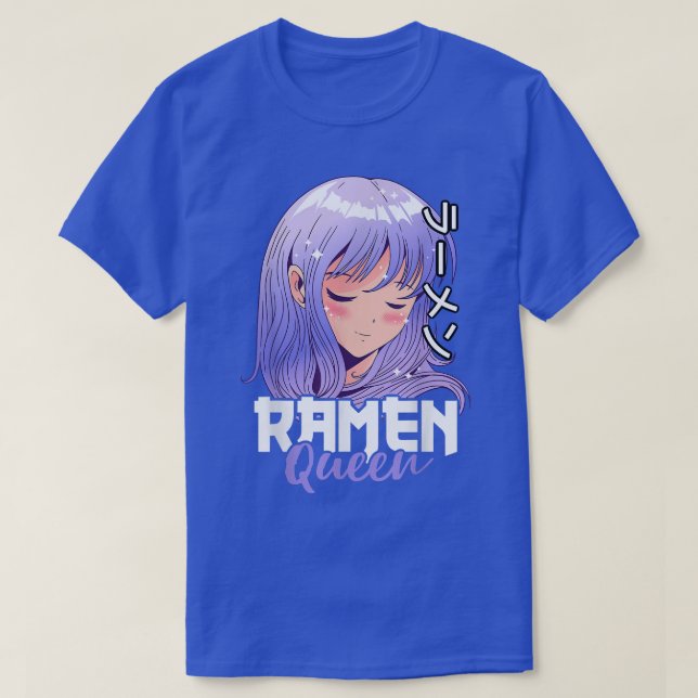 Camiseta Ramen Queen con un Chica anime (Diseño del anverso)