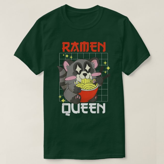 Camiseta Ramen Queen con un Panda y Ramen (Diseño del anverso)