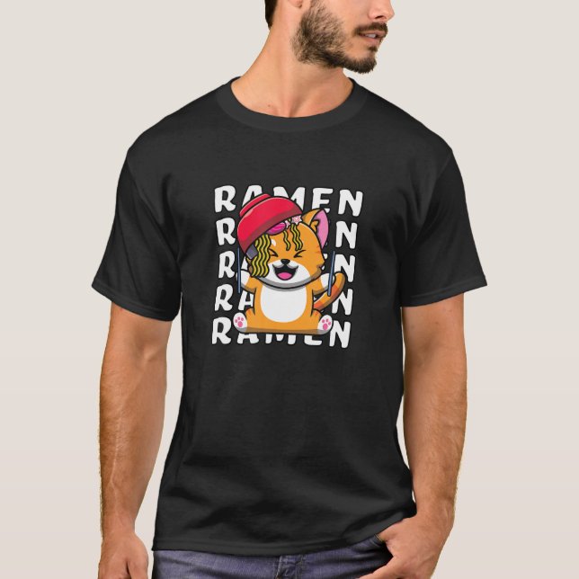 Camiseta Ramen Shiba O Perro Corgi - Japonés De Anime Kawai (Anverso)