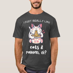 Camiseta Ramen Shirt Funny Cat Lover Cats and Ramen Noodles