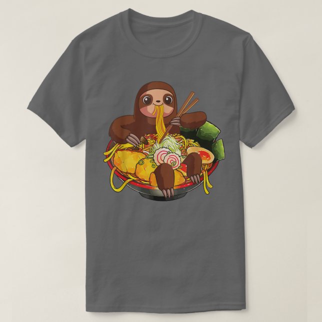 Camiseta Ramen Sloth Kawaii Anime Chicas de regalos de comi (Diseño del anverso)