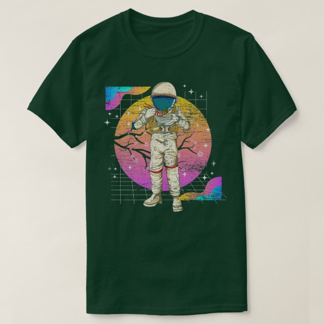 Camiseta Ramen Synthwave 90s Vaporwave Cherry Blossom Space (Diseño del anverso)