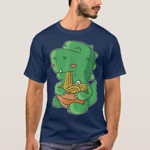 Camiseta Ramen Trex Tshirt Kawaii Anime Tee Dinos japoneses