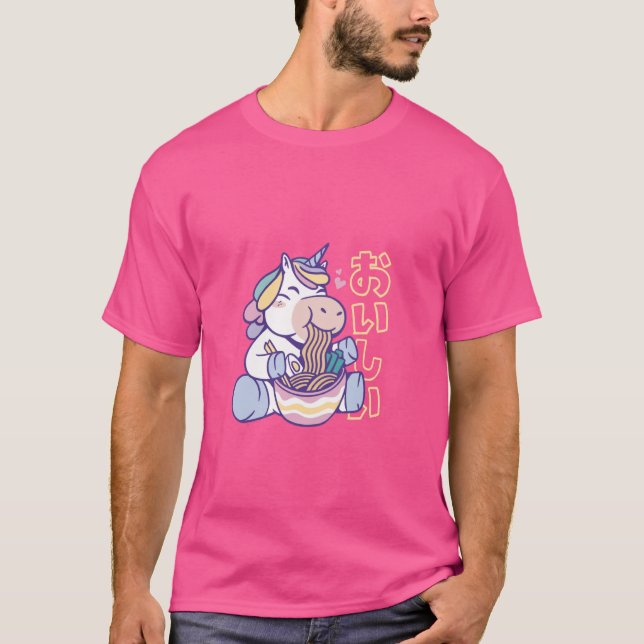 Camiseta Ramen Unicorn - Sopa japonesa de fideos (Anverso)