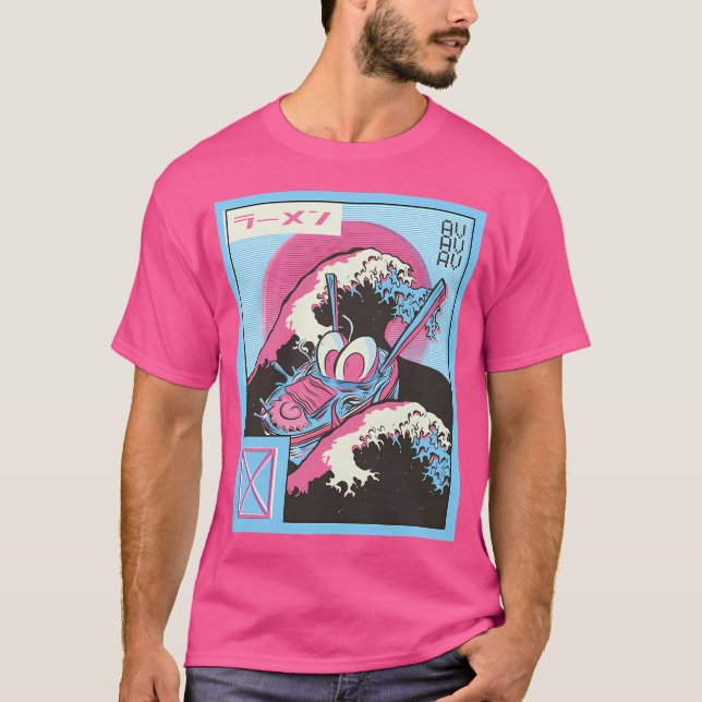 Camiseta Ramen Vaporwave Wave Dragon (Anverso)