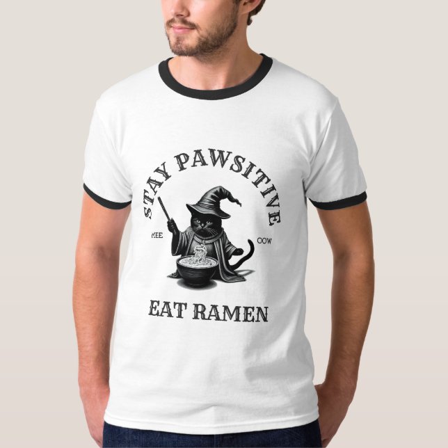 Camiseta Ramen Wizard Cat – Magical Foodie Anime Art (Anverso)