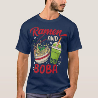 Camiseta Ramen Y Boba Comida Asiática Fideos Burbuja Leche 