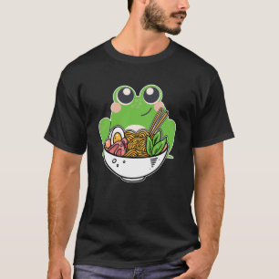 Camiseta Ramen y lindas ranas de fideos japoneses adictos