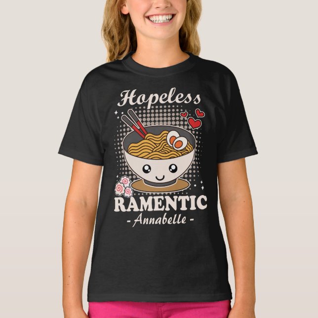 Camiseta Ramenótico sin esperanza | Ramen romántico diverti (Anverso)