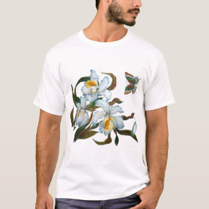 Camiseta ramo blanco de orquídeas fondo transparente