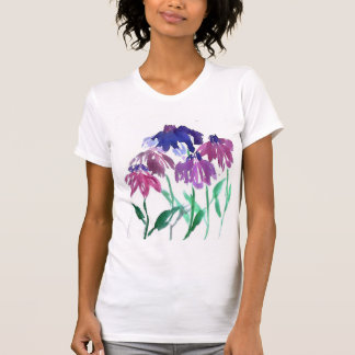 Camiseta ramo de Borgoña de la flor de la acuarela