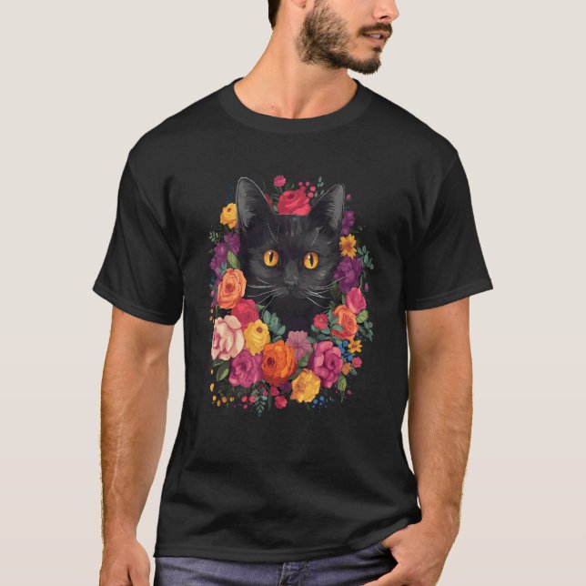 Camiseta Ramo de flores de gato lindo (Anverso)
