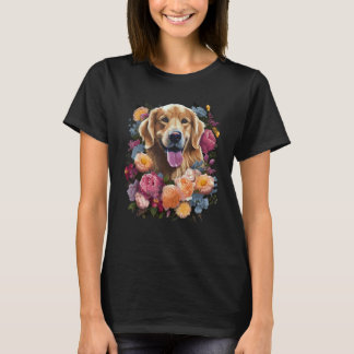 Camiseta Ramo de flores de Golden Retriever