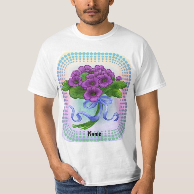 Camiseta Ramo de flores de violetas  (Anverso)