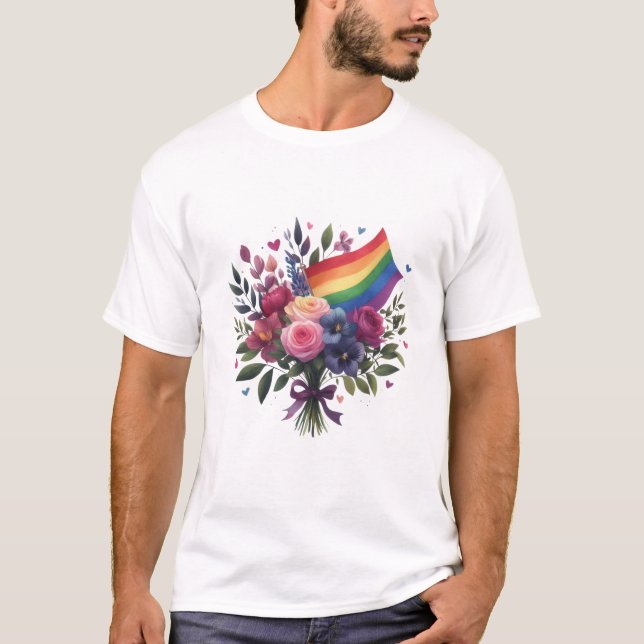 Camiseta Ramo de flores LGBT (Anverso)