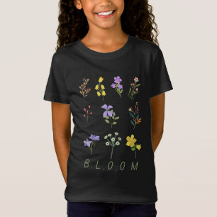 Camiseta ramo de flores silvestres minimalista vintage flor