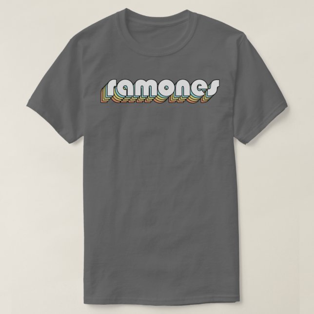 Camiseta Ramones Retro estilo arcoiris tipográfico estilo d (Diseño del anverso)