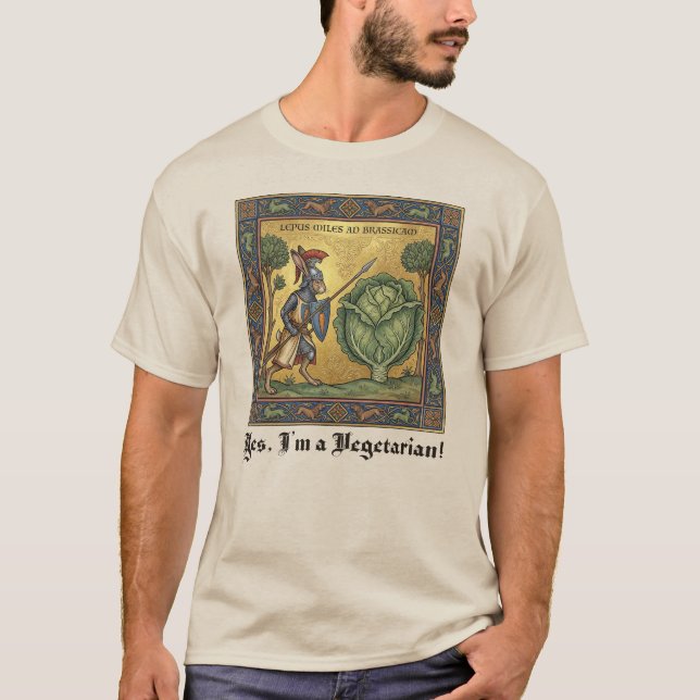 Camiseta Rampida Medieval: La Liebre Vegetariana Violenta (Anverso)