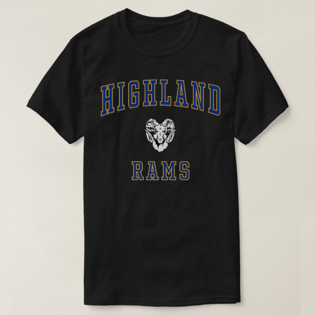 Camiseta Rams de Highland High School (Diseño del anverso)