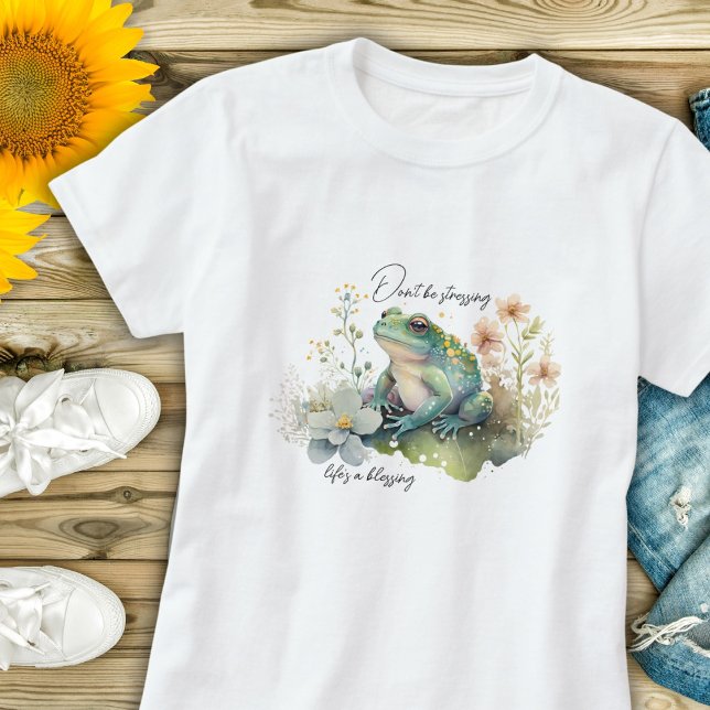 Camiseta Rana acuarela No estresar (Subido por el creador)