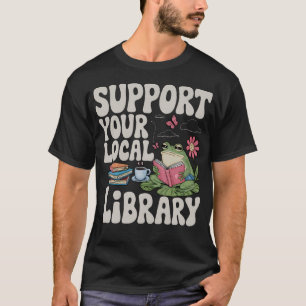Camiseta Rana Adorable Apoya a tu Bibliotecario Local de la