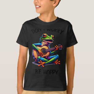 Camiseta Rana Adorable Tocando Una Guitarra No Te Preocupes