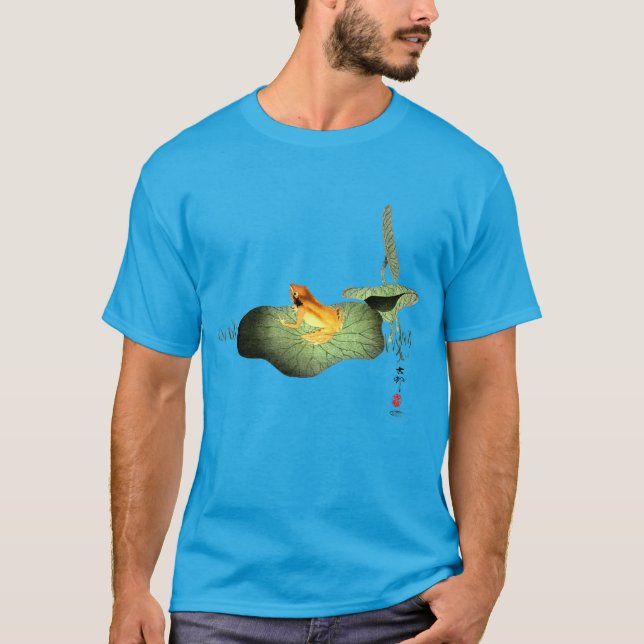 Camiseta Rana amarilla en Lotus Leaf (Anverso)
