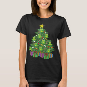Camiseta Rana Árbol de Navidad Cute Rana Ornamentos Mascota