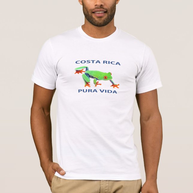 Camiseta rana arbórea observada rojo Costa Rica Vida (Anverso)