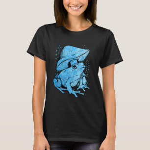 Camiseta Rana azul con hongo estilo Cottagecore