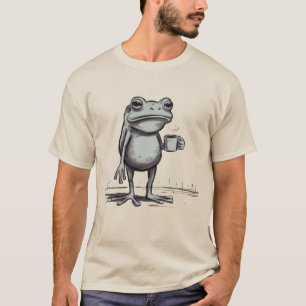 Camiseta Rana bebiendo meme de café Sapo místico Amante de 