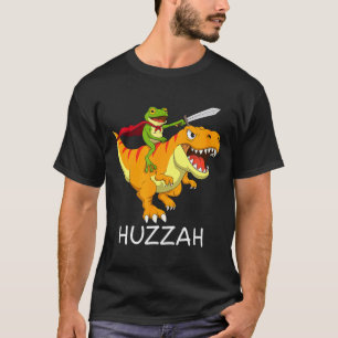 Camiseta Rana Caballero Huzzah Meme y Dinosaurio Divertido